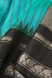 Blue Handloom Gadwal Kuttu Silk Saree