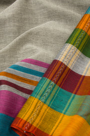 Grey Handloom Dhaniakhali Cotton Saree - Avishya