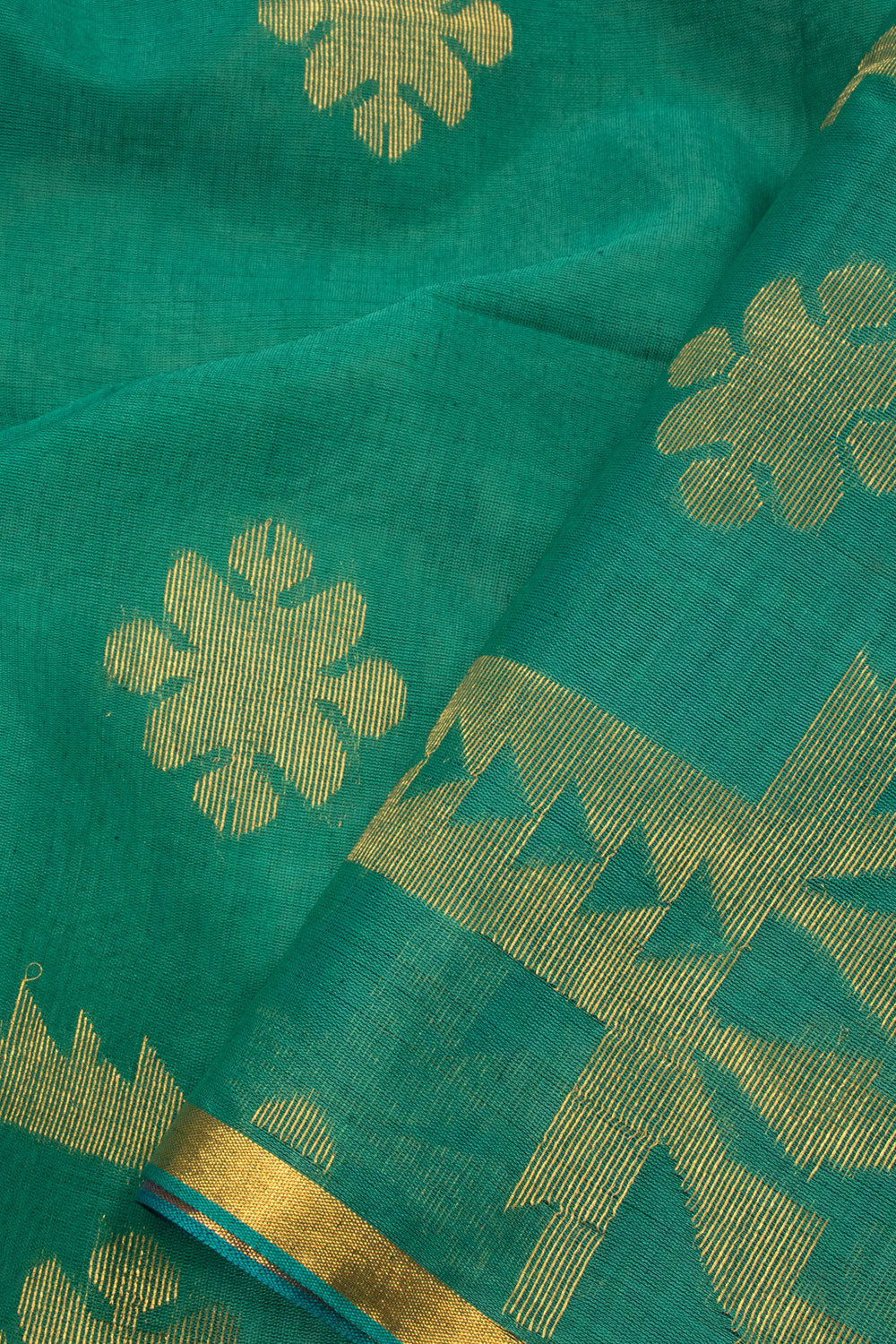 Blue Handloom Jamdani Silk Cotton Saree - Avishya