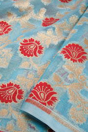 Blue Banarasi Organza Saree 10068896 - Avishya