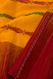 Orange Handloom Dhaniakhali Cotton Saree - Avishya