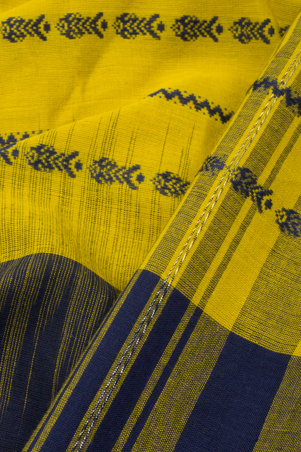 Yellow Handloom Dhaniakhali Cotton Saree - Avishya
