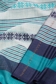 White Handloom Dhaniakhali Cotton Saree - Avishya