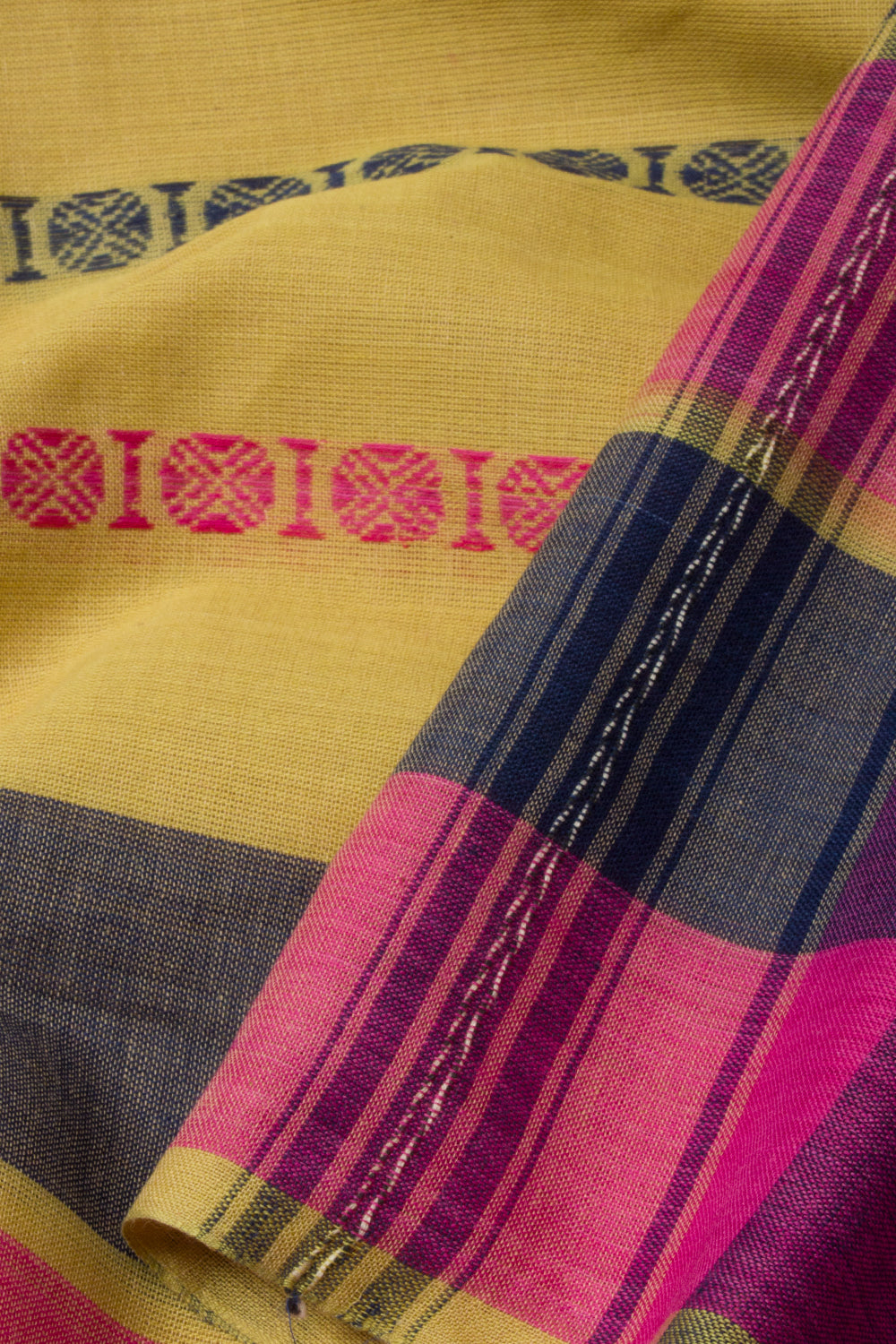 Pink Handloom Dhaniakhali Cotton Saree - Avishya