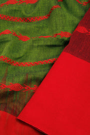 Green Bengal Phulia Cotton Saree 10069416 - Avishya