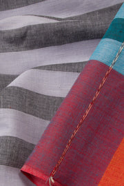 Grey Handloom Dhaniakhali Cotton Saree - Avishya