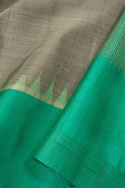 Grey Handloom Gadwal Kuttu Silk Saree 