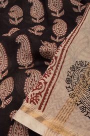 Black Bagh Printed Silk Cotton Saree - Avishya
