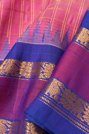 French Pink Handloom Gadwal Kuttu Silk Saree - Avishya