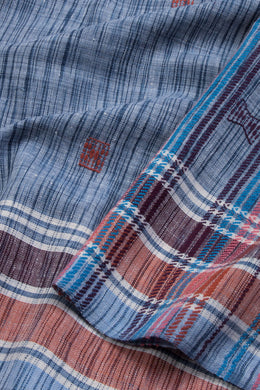 Grey Handloom Bhujodi Kala Cotton Saree 10069852 - Avishya