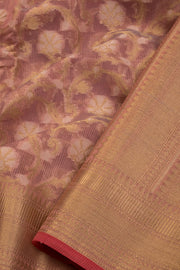Mauve Pink Handloom Banarasi Silk Cotton Saree 10070500