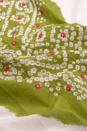 Green Bandhani Mirror Work 3 - Piece Salwar Suit Material 10075482