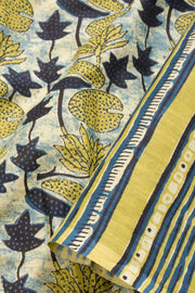 Blue Vanaspathi Printed Mulmul Cotton Saree 10069099 - Avishya