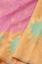 Kanjivaram Vegan Viscose Silk Pink Color Jute Style Finish 10075595