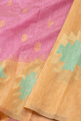 Kanjivaram Vegan Viscose Silk Pink Color Jute Style Finish 10075595