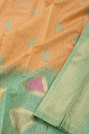 Kanjivaram Vegan Viscose Silk Brown Color Jute Style Finish 10075601