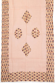 Beige  Ajrakh Printed Cutwork Applique Embroidered Cotton 3 Piece Salwar Suit Material 10070167