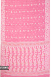 Pink Jamdani Style Cotton 2-Piece Salwar Suit Material 10069914