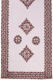 Charcoal Black Ajrakh Printed Cutwork Applique Embroidered Cotton 3 Piece Salwar Suit Material 10070182