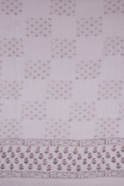 White 3-Piece Cotton Salwar Suit Material With Chiffon Dupatta 10070123
