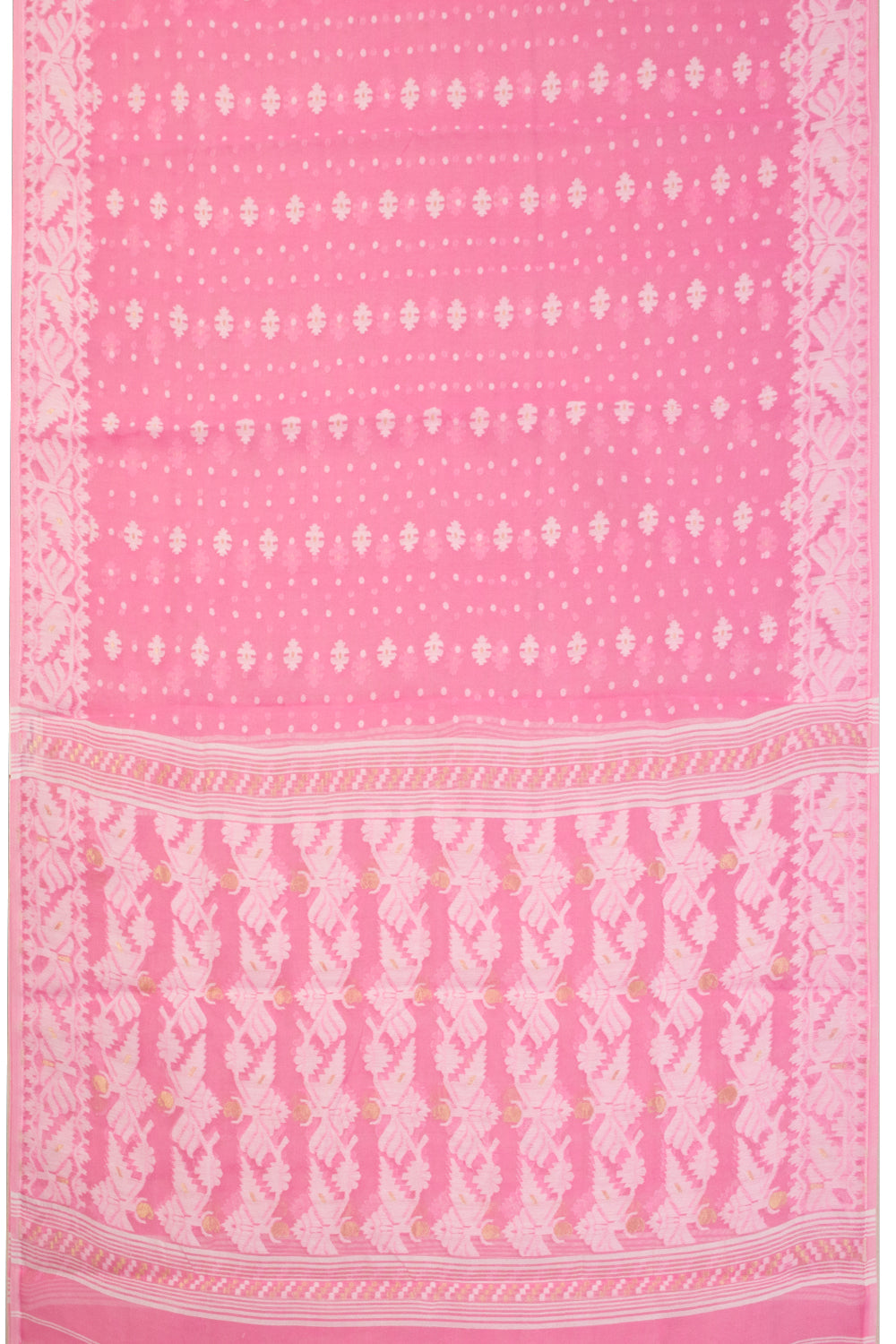 Pink Jamdani Style Cotton 2-Piece Salwar Suit Material