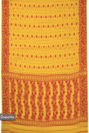 Yellow Jamdani Style Cotton 2-Piece Salwar Suit Material 10069912