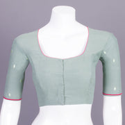 Green Kantha Embroidered Cotton Blouse 10068960 - Avishya