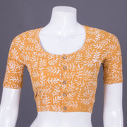 Mustard Handblock Printed Cotton Blouse 10069797 - Avishya