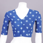 Blue Indigo Dabu Printed Cotton Blouse 10068952 - Avishya