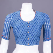 Blue Handblock Printed Cotton Blouse 10069763 - Avishya