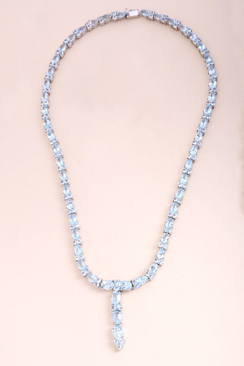 Blue Topaz Sterling Silver Necklace 10067126 - Avishya