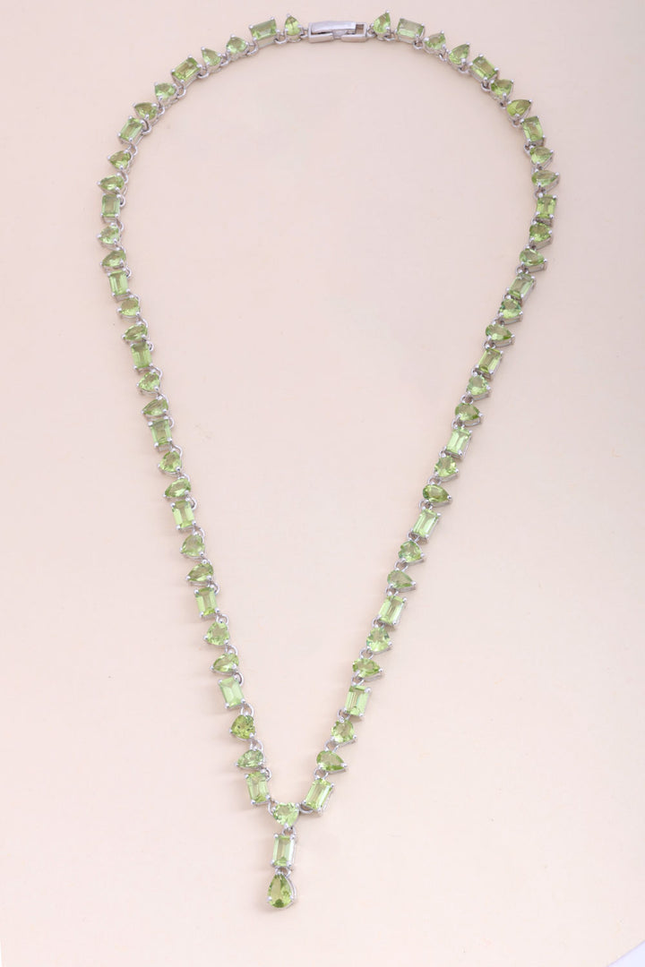 Peridot Sterling Silver Necklace 10067127 - Avishya