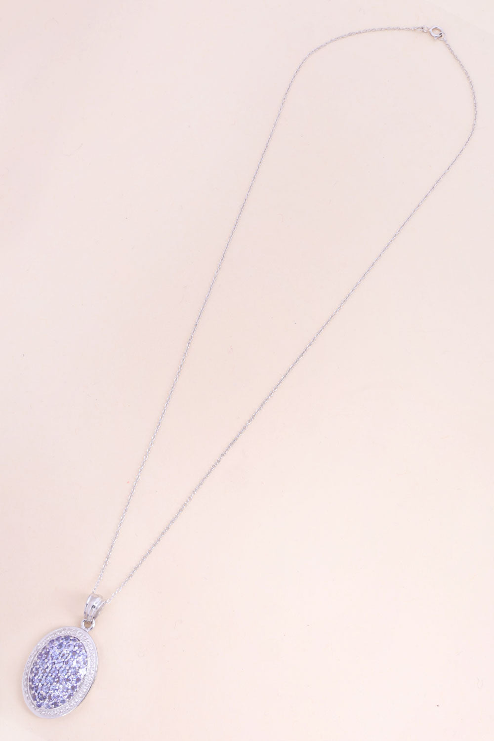 Tanzanite & White Topaz Sterling Silver Necklace Pendant 10067158
