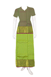 1 Year Size Pure Zari Kanchipuram Pattu Pavadai Material 10054631