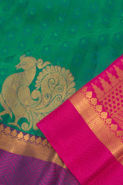 Forest Green Pure Zari Jacquard Kanjivaram Silk Saree 10059189