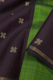 Snuff Brown Pure Zari Kanjivaram Silk Saree 10063328