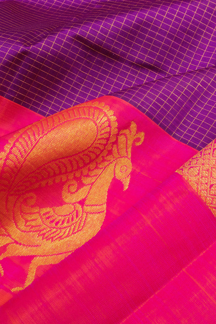 Purple Handloom Kanjivaram Silk Saree 10069155