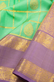 Aqua Green Bridal Kanjivaram Silk Saree 10070634