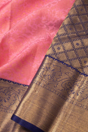 Candy Pink Bridal Korvai Kanjivaram Pure Zari Silk Saree 10073966