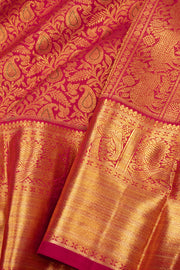 Red Monotone Kodimalai Bridal Kanjivaram Pure Zari Silk Saree 10074731