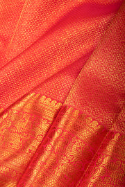 Carmine Red Monotone Bridal Kanjivaram Pure Zari Silk Saree 10074733