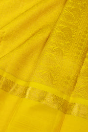 Vivid Yellow Monotone Bridal Kanjivaram Pure Zari Silk Saree 10074738