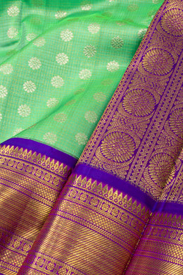 Mint Green Bridal Kanjivaram Pure Silk with Silver Zari Saree 10074740