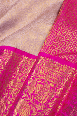 Pastel Beige Korvai Bridal Kanjivaram Pure Zari Silk Saree 10074747