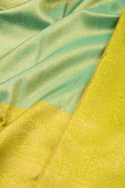 Mint Green Bridal Kanjivaram Pure Silk with Silver Zari Saree 10074752