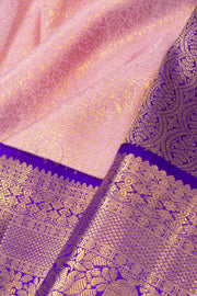 Pastel Pink Korvai Bridal Kanjivaram Pure Zari Silk Saree 10074753
