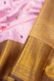 Pastel Pink Nakashi Bridal Kanjivaram Pure Zari Silk Saree 10074757