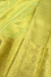 Chinese Green Monotone Bridal Kanjivaram Tissue Silk Pure Zari Saree 10074759