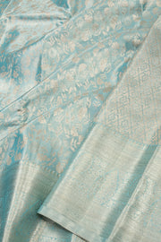 Blue Monotone Kanjivaram Pure Silk with Sliver Zari Saree 10074795