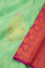  Turquoise Green Kanjivaram Silk Saree 10075613